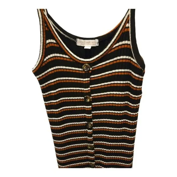 Don't Ask Why Striped Black and Brown Dress OS - Picture 2 of 4